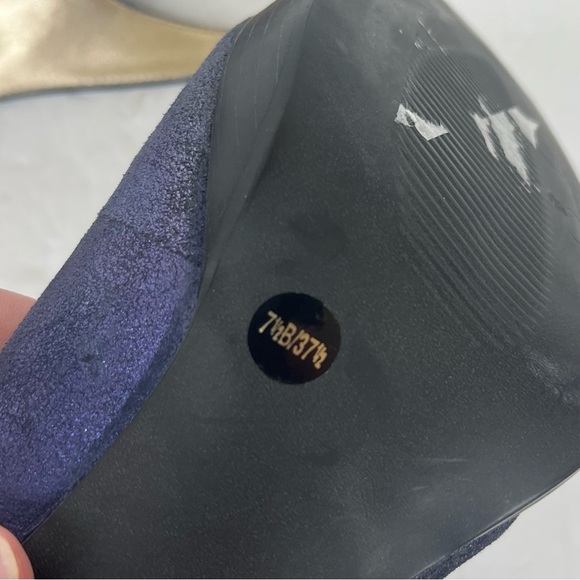 Jessica Simpson blue shimmer open-toe sling back heels-Woman’s 7.5 - Picture 7 of 13